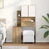 Öltöztetőasztal fiókkal kézműves tölgy 80 x 35 x 132 cm Faanyag