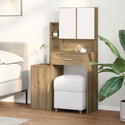 Öltöztetőasztal fiókkal kézműves tölgy 80 x 35 x 132 cm Faanyag