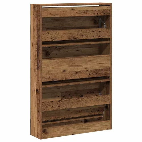 Cipőszekrény tárolóval Régi fa 80 x 21 x 125.5 cm Faanyag