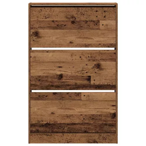 Cipőszekrény tárolóval Régi fa 80 x 21 x 125.5 cm Faanyag