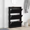 Cipőszekrény tárolóval Musta tammi 80 x 21 x 125.5 cm Faanyag