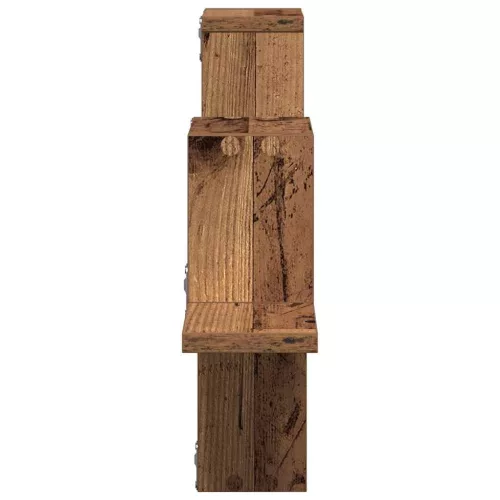 Falpolc polcokkal tárolóval Régi fa 104,5 x 10 x 43 cm Faanyag