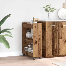 Cabinet kerékkel Régi fa 60 x 22 x 79 cm Faanyag