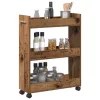 Cabinet kerékkel Régi fa 60 x 22 x 79 cm Faanyag