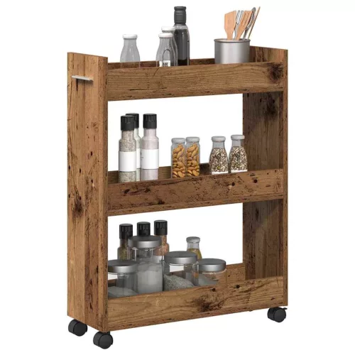 Cabinet kerékkel Régi fa 60 x 22 x 79 cm Faanyag