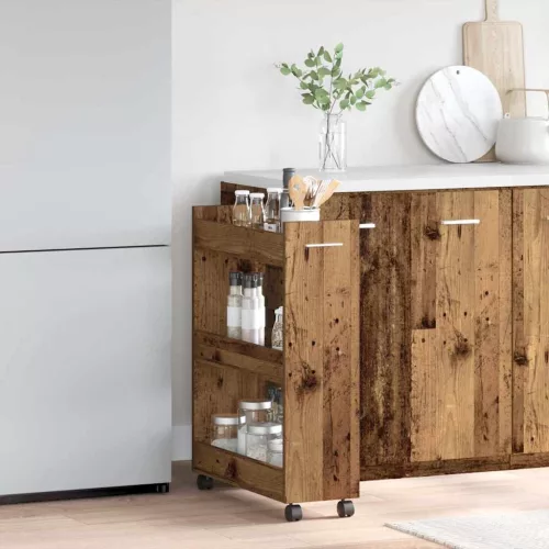 Cabinet kerékkel Régi fa 60 x 22 x 79 cm Faanyag