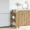 Cabinet kerékkel kézműves tölgy 60 x 22 x 79 cm Faanyag