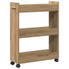 Cabinet kerékkel kézműves tölgy 60 x 22 x 79 cm Faanyag