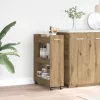 Cabinet kerékkel kézműves tölgy 60 x 22 x 79 cm Faanyag