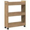 Cabinet kerékkel kézműves tölgy 60 x 22 x 79 cm Faanyag