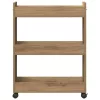 Cabinet kerékkel kézműves tölgy 60 x 22 x 79 cm Faanyag