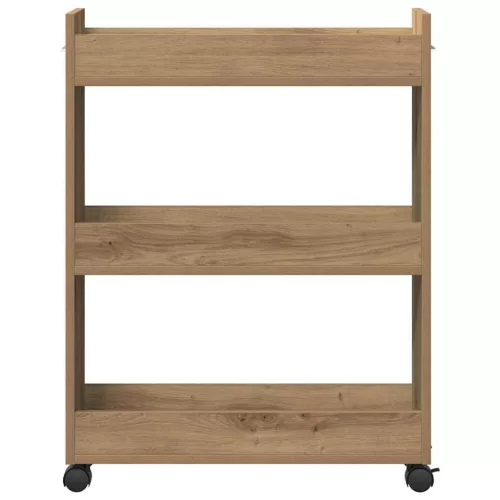 Cabinet kerékkel kézműves tölgy 60 x 22 x 79 cm Faanyag