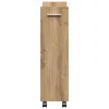 Cabinet kerékkel kézműves tölgy 60 x 22 x 79 cm Faanyag