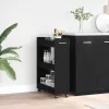 Cabinet kerékkel Musta tammi 60 x 22 x 79 cm Faanyag