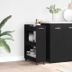 Cabinet kerékkel Musta tammi 60 x 22 x 79 cm Faanyag