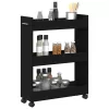 Cabinet kerékkel Musta tammi 60 x 22 x 79 cm Faanyag