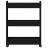 Cabinet kerékkel Musta tammi 60 x 22 x 79 cm Faanyag