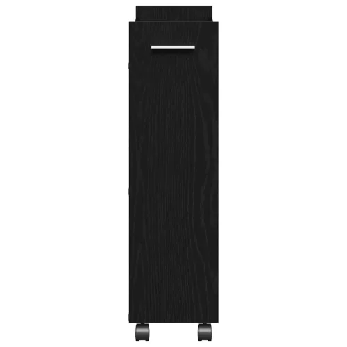 Cabinet kerékkel Musta tammi 60 x 22 x 79 cm Faanyag