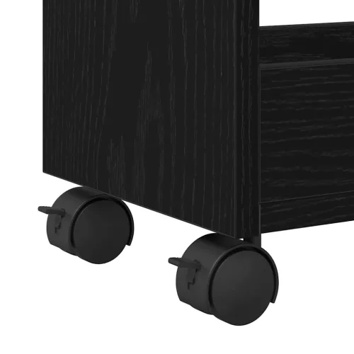 Cabinet kerékkel Musta tammi 60 x 22 x 79 cm Faanyag