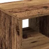 Oldalasztal polcokkal kerékkel Régi fa 50 x 30 x 55 cm Faanyag