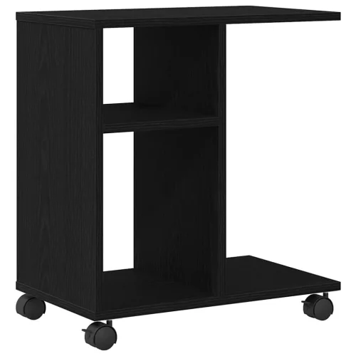 Oldalasztal polcokkal Musta tammi 50 x 30 x 55 cm Faanyag