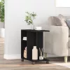 Oldalasztal polcokkal Musta tammi 50 x 30 x 55 cm Faanyag