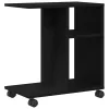 Oldalasztal polcokkal Musta tammi 50 x 30 x 55 cm Faanyag