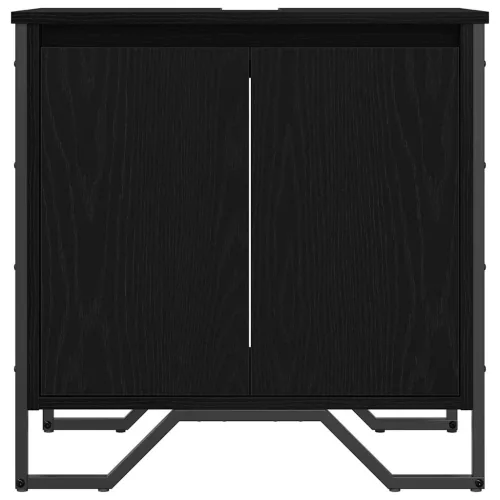 Mosdószekrény tárolóval Fekete tölgy 60 x 35 x 60 cm Faanyag