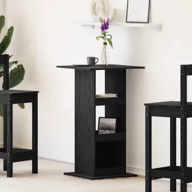 Bárasztal polcokkal Fekete tölgy 60 x 60 x 100 cm Faanyag