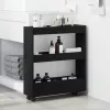 Keskeny Tároló Kocsi Fekete tölgy 60 x 18 x 70 cm Faanyag