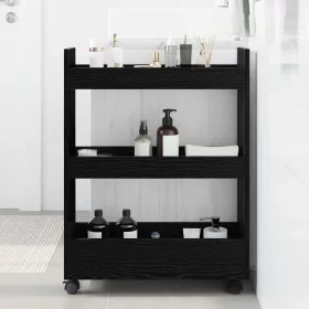 Keskeny Tároló Kocsi Fekete tölgy 60 x 22 x 80 cm Faanyag