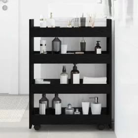 Keskeny Tároló Kocsi Fekete tölgy 60 x 20 x 82 cm Faanyag