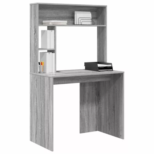 Asztal polcokkal Szürke sonoma 91 x 50 x 149 cm Faanyag