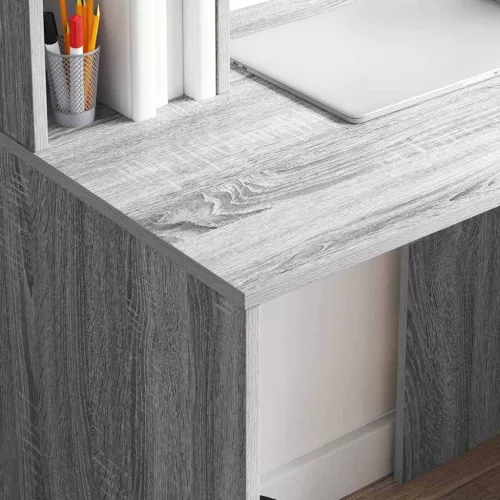 Asztal polcokkal Szürke sonoma 91 x 50 x 149 cm Faanyag