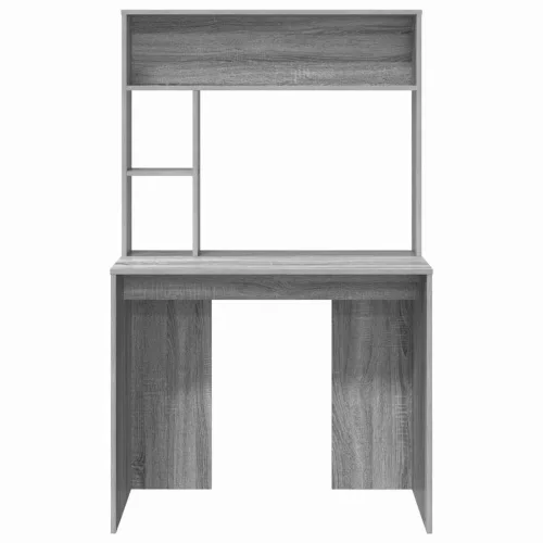 Asztal polcokkal Szürke sonoma 91 x 50 x 149 cm Faanyag
