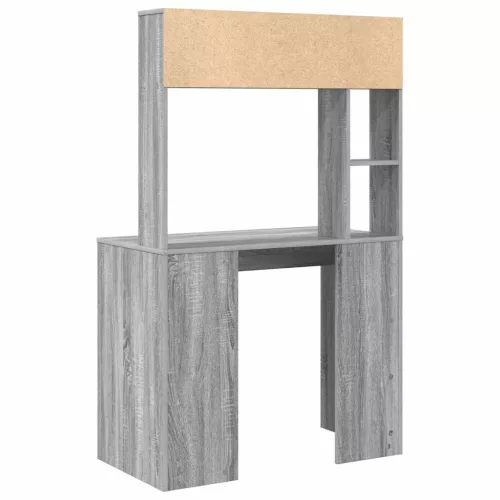 Asztal polcokkal Szürke sonoma 91 x 50 x 149 cm Faanyag