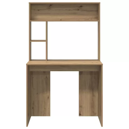 Asztal polcokkal kézműves tölgy 91 x 50 x 149 cm Faanyag