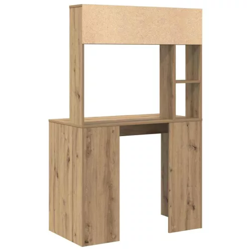 Asztal polcokkal kézműves tölgy 91 x 50 x 149 cm Faanyag
