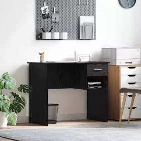   Asztal fiókkal polcokkal Musta tammi 90 x 49.5 x 75 cm Faanyag