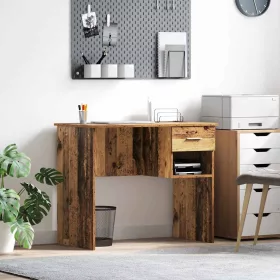 Asztal fiókkal polcokkal Régi fa 90 x 49.5 x 75 cm Faanyag