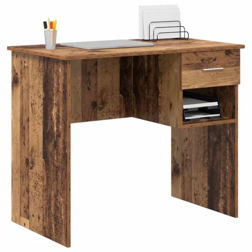 Asztal fiókkal polcokkal Régi fa 90 x 49.5 x 75 cm Faanyag