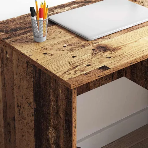 Asztal fiókkal polcokkal Régi fa 90 x 49.5 x 75 cm Faanyag