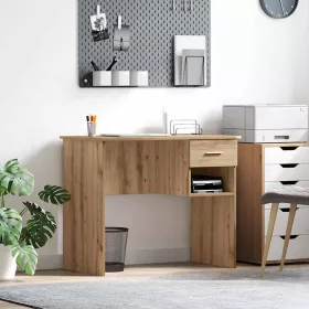 Asztal fiókkal kézműves tölgy 90 x 49.5 x 75 cm Faanyag
