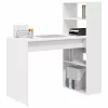 Asztal polcokkal tárolóval Fehér 113 x 54 x 120 cm Faanyag
