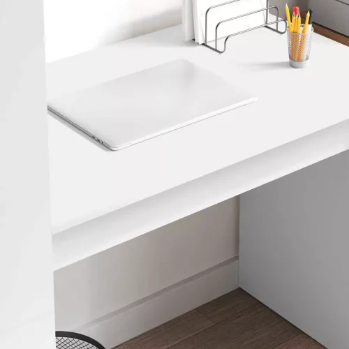Asztal polcokkal tárolóval Fehér 113 x 54 x 120 cm Faanyag