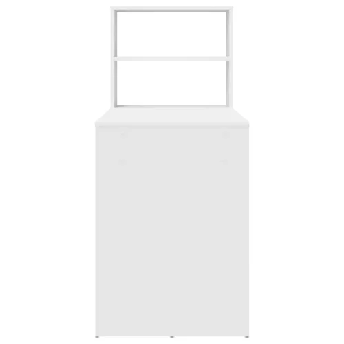 Asztal polcokkal tárolóval Fehér 113 x 54 x 120 cm Faanyag