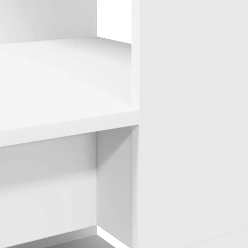 Asztal polcokkal tárolóval Fehér 113 x 54 x 120 cm Faanyag