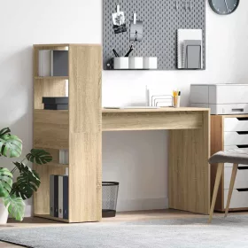 Asztal polcokkal sonoma tölgy 113 x 54 x 120 cm Faanyag