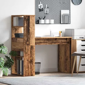  Asztal polcokkal tárolóval Régi fa 113 x 54 x 120 cm Faanyag