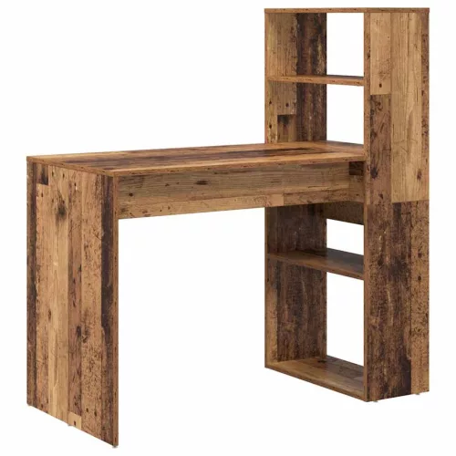 Asztal polcokkal tárolóval Régi fa 113 x 54 x 120 cm Faanyag